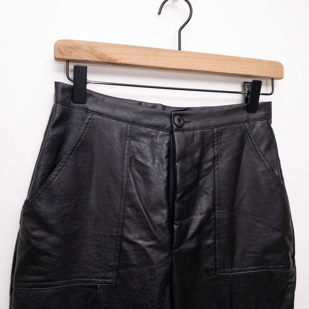 Princess Polly Encore Pants Vegan Leather Black Size 4 - Picture 7 of 10